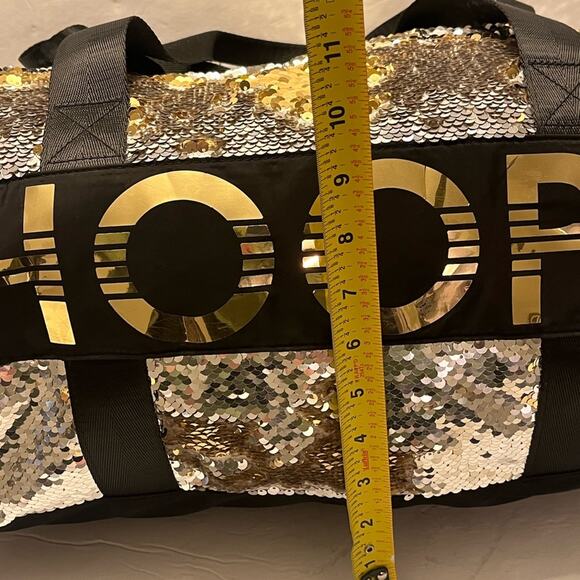 Justice Flip Gold Sequins Sports Basketball Hoops Duffle Bag 17" - Picture 5 of 5